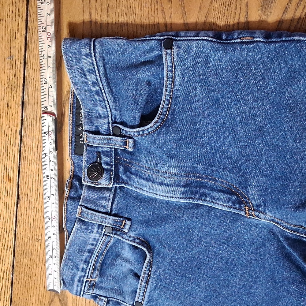 RAG & BONE Jeans Womens 24 BLUE BOOTCUT BOOT CUT Preowned HEMMED ?? - Picture 6 of 10
